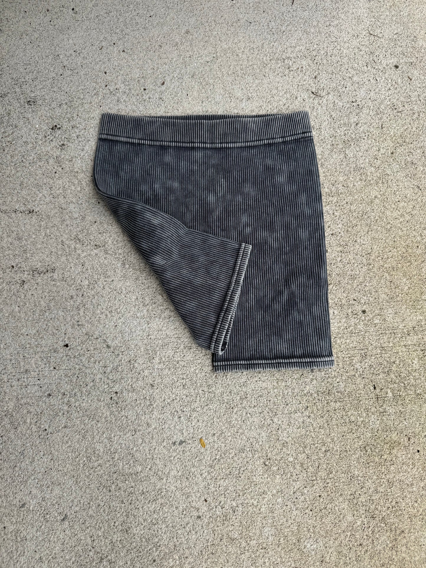 Acid Wash Biker Shorts- Charcoal -FINAL SALE