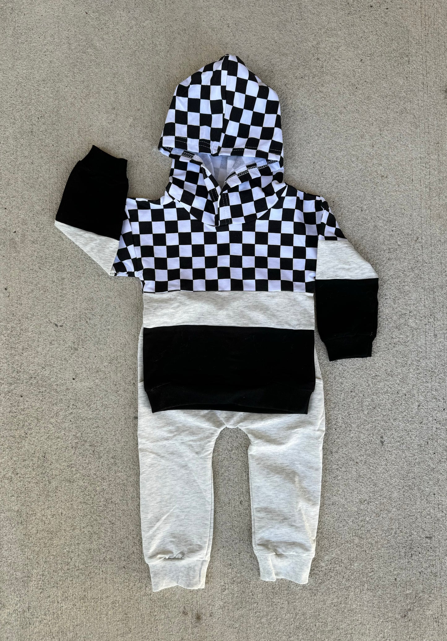 Checkered Hoodie Jogger Set