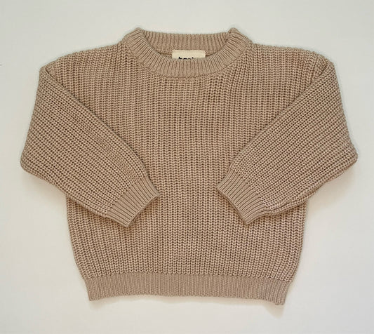 Basic Knit Oversized Sweater - Natural -FINAL SALE